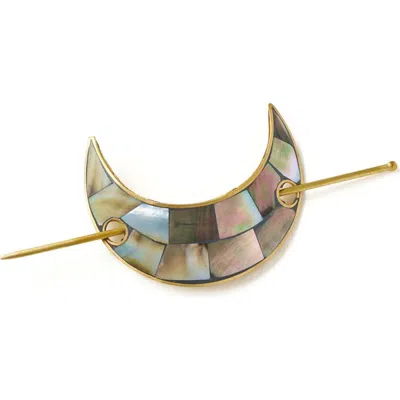 Matr Boomie Chandra Crescent Moon Hair Pin With Stick In Neutral