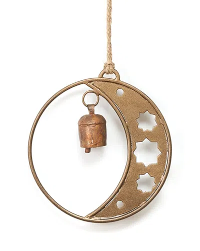 Matr Boomie Devani Moon & Stars Bell Wind Chime In Brass