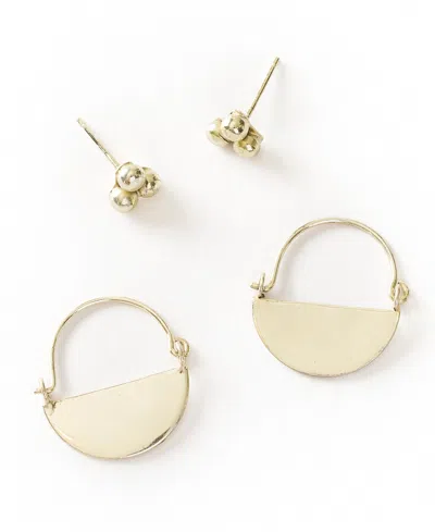 Matr Boomie Diya Silver Stud And Hoop Earrings