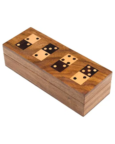 Matr Boomie Domino Family Fun Wooden Game Set In Brown