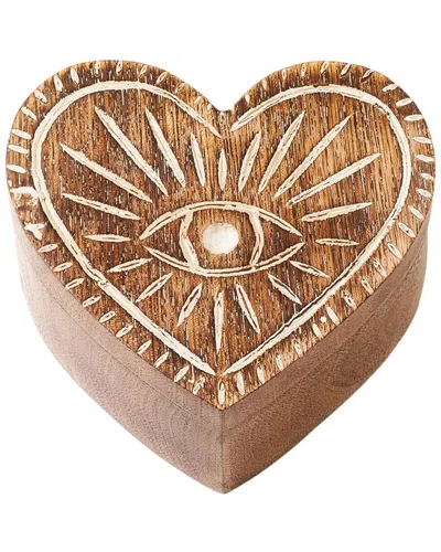 Matr Boomie Drishti Evil Eye Heart Box With Swivel Lid In Brown