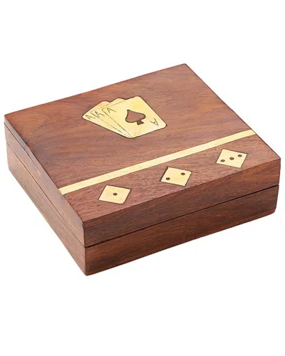 Matr Boomie Game Night Box (5 Dice Playing Cards) In Brown