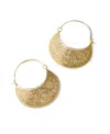 Matr Boomie Gold Tone Haveli Etched Hoop Earrings In Brass