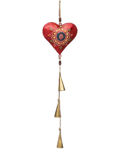 Matr Boomie Henna Treasure Heart Bell Wind Chime In Multicolor