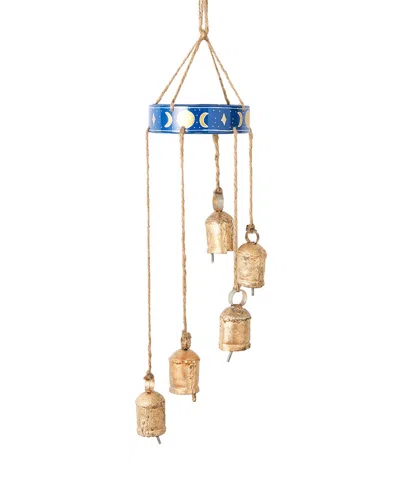 Matr Boomie Indukala Moon Phase Mobile Rustic Bell Wind Chime In Blue