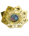 Matr Boomie Kairavini Lotus Brass & Abalone Catch All Tray/ring Dish In Multicolor
