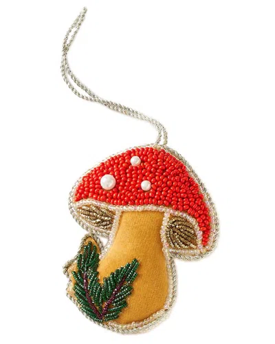 Matr Boomie Larissa Plush Mushroom Beaded & Embroidered Felt Ornament In Multicolor
