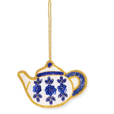 Matr Boomie Larissa Plush Teapot Beaded Fabric Ornament In Animal Print