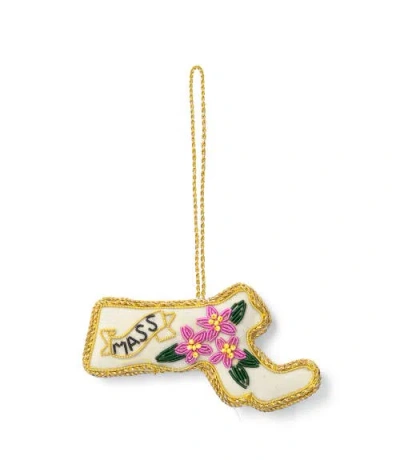 Matr Boomie Massachusetts State Mayflower Beaded Fabric Ornament In Multi