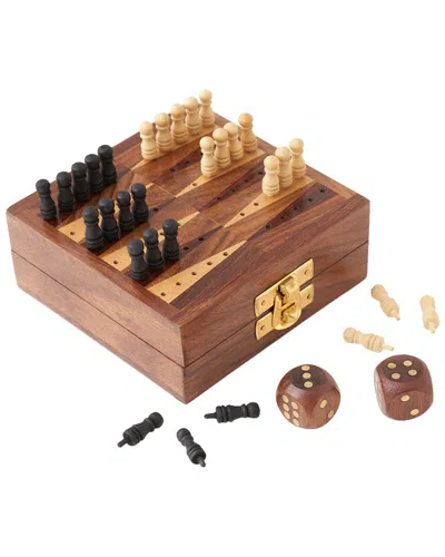 Matr Boomie Mini Backgammon Travel Game Set In Brown