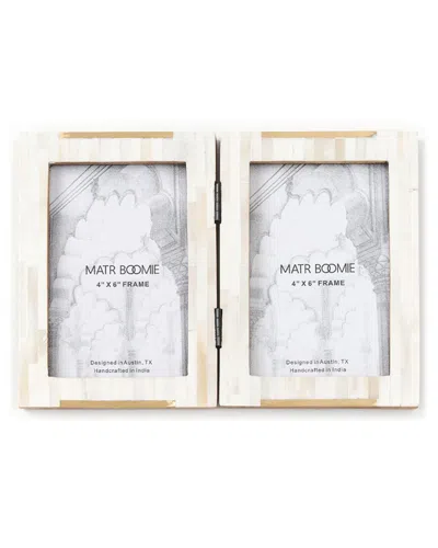 Matr Boomie Mukhendu 4x6 Double Picture Frame In Cream