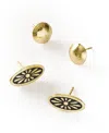 Matr Boomie Nisha Ball And Oval Stud Earrings, Set Of 2 In Multi