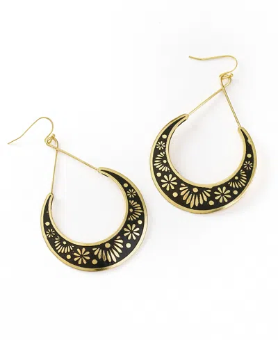 Matr Boomie Nisha Crescent Moon Hoop Earrings In Gold
