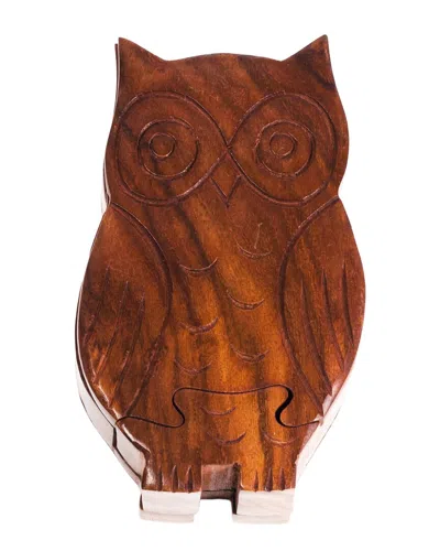 Matr Boomie Owl Puzzle Box In Brown