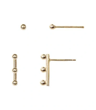 Matr Boomie Pari Dot Bar Earring Set In Orange