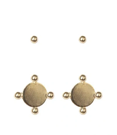 Matr Boomie Pari Dot Disc Earring Set In Neutral