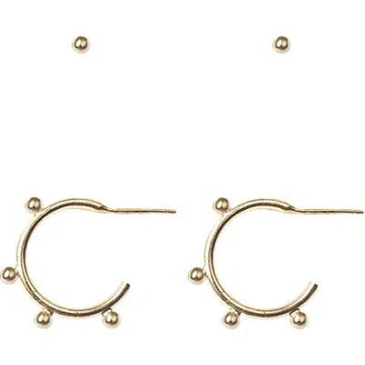 Matr Boomie Pari Dot Hoop Earring Set In Orange
