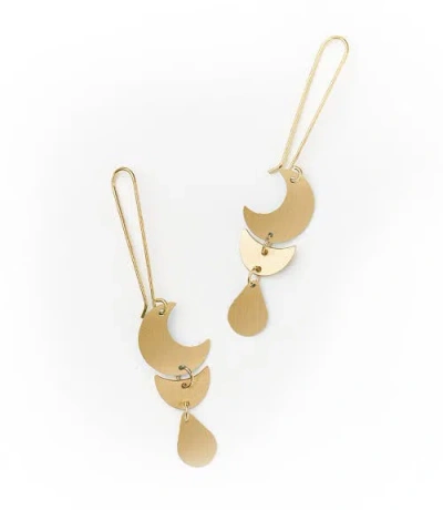 Matr Boomie Rajani Moon Phase Drop Earrings In Gold