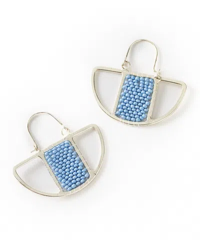 Matr Boomie Rajiyah Beaded Fan Earrings In Blue