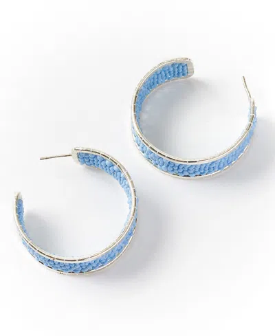 Matr Boomie Rajiyah Beaded Hoop Earrings In Blue