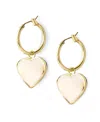 Matr Boomie Ranjani Mother Of Pearl Heart Hoop Earrings In White