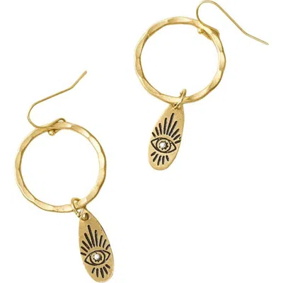 Matr Boomie Ruchi Evil Eye Charm Hoop Earrings In Gold