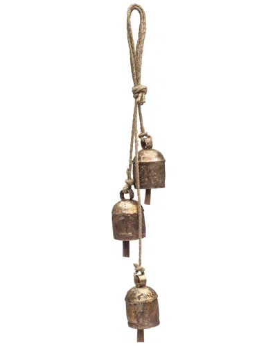 Matr Boomie Rustic Wind Chime Small Cascading Bells In Brass