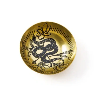 Matr Boomie Saanp Snake Round Trinket Dish In Metallic