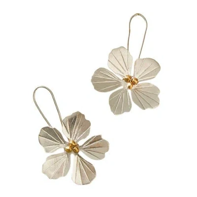 Matr Boomie Sayuri Flower Drop Earrings In Gold