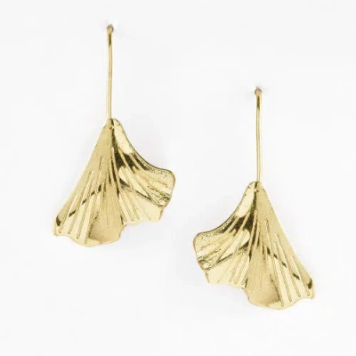 Matr Boomie Sayuri Ginkgo Leaf Drop Earring In Gold