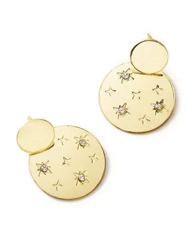 Matr Boomie Sitara Starry Double Circle Dangle Earrings In Brass