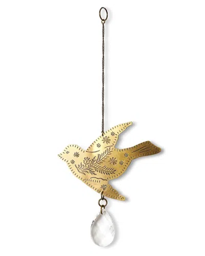 Matr Boomie Surya Bird Engraved Brass Suncatcher In Gold