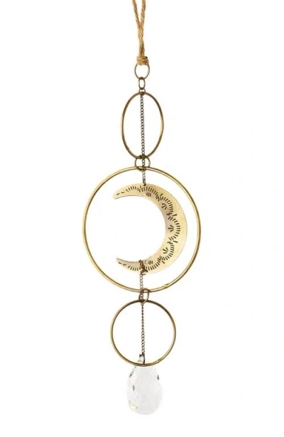Matr Boomie Surya Crescent Moon Brass Suncatcher In Gold