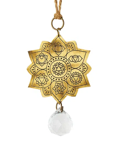 Matr Boomie Surya Hamsa Engraved Brass Suncatcher In Gold