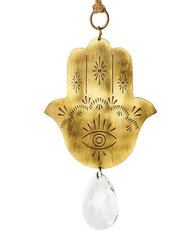 Matr Boomie Surya Mushroom Engraved Brass Suncatcher In Gold