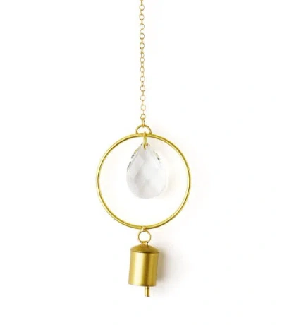 Matr Boomie Suyra One Circle Crystal Suncatcher Wind Chime In Gold