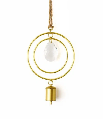 Matr Boomie Suyra Two Circle Crystal Suncatcher Wind Chime In Gold