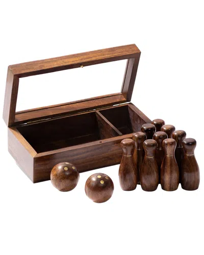 Matr Boomie Tabletop Bowling Game Set In Brown