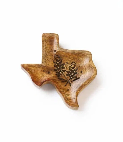 Matr Boomie Texas State Bluebonnet Trinket Dish In Brown