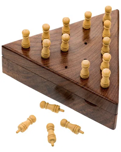 Matr Boomie Triangle Peg Board Game In Brown
