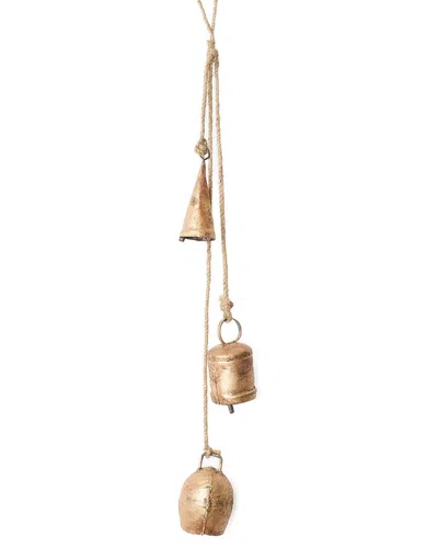 Matr Boomie Trio Rustic Bells Cascade Hanging Wind Chime In Brown