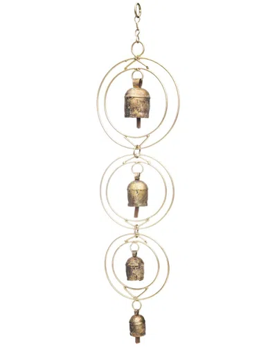 Matr Boomie Ushas Dawn Long Rustic Bell Wind Chime In Brass