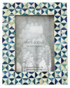 Matr Boomie Varuna 5x7 Fair Trade Carved Bone Picture Frame In Blue