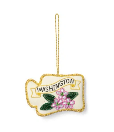Matr Boomie Washington State Rhododendron Beaded Fabric Ornament In Multi