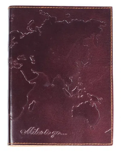Matr Boomie World 5x7 Refillable Leather Journal In Burgundy