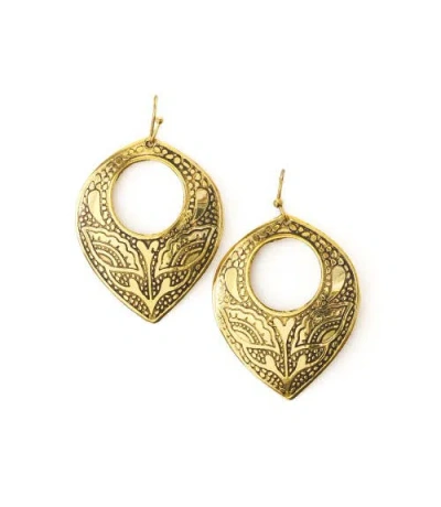 Matr Boomie Yashi Embossed Statement Earring In Neutral