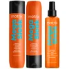 Matrix Mega Sleek Shea Butter Smoothing Shampoo, Conditioner And Iron Smoother Heat Protection Routine For