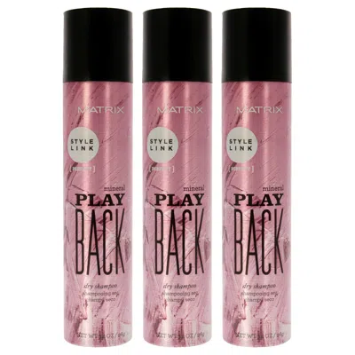 Matrix Style Link Mineral Play Back Dry Shampoo By  For Unisex - 3.4 oz Dry Shampoo - Pack Of 3 In Multi
