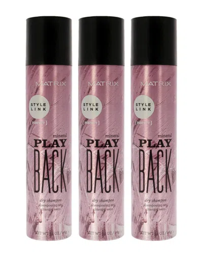 Matrix Unisex 3.4oz Style Link Mineral Play Back Dry Shampoo - Pack Of 3 In Pink