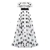 Matsour'i Women's White 100% Silk Dress Scarlett With Polka-dot Print Maxi In White